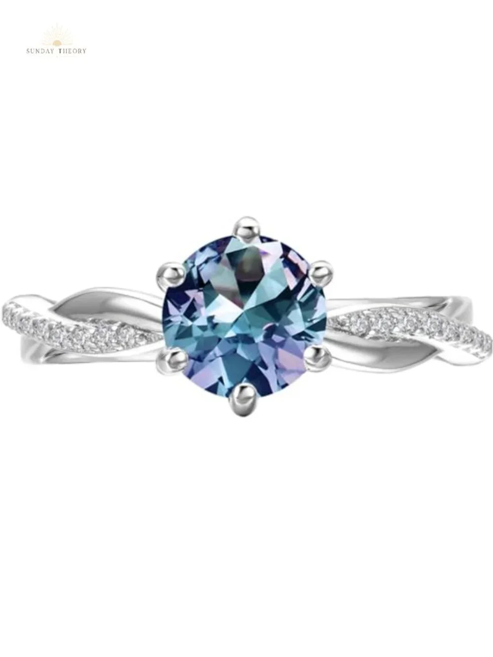 Sterling Silver Alexandrite Ring June Birthstone Oval Kite Pear Round Halo
